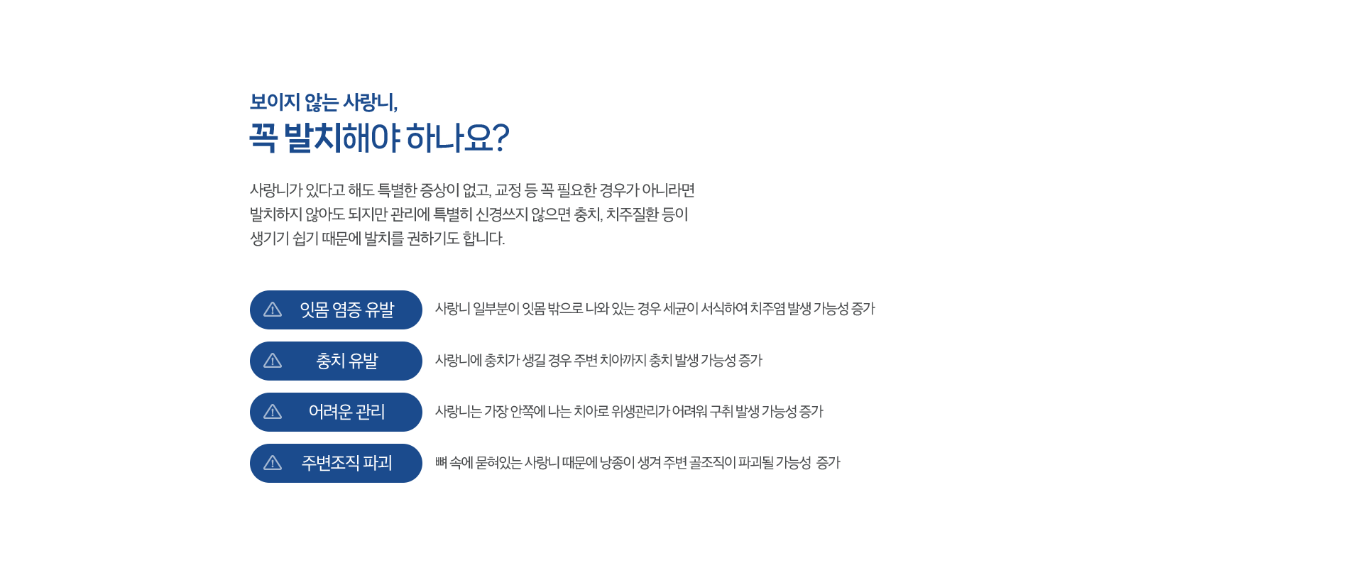 보이지 않는 사랑니, 꼭 발치해야 하나요?